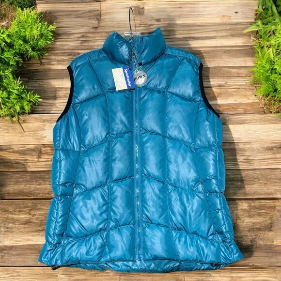 Sportcaster  Puffer Vest Women’s Small Blue Zip Front Pockets Lightweight NEW - Picture 1 of 5